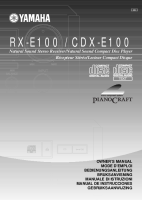 Yamaha CDXE-100-RDS - Owners Manual